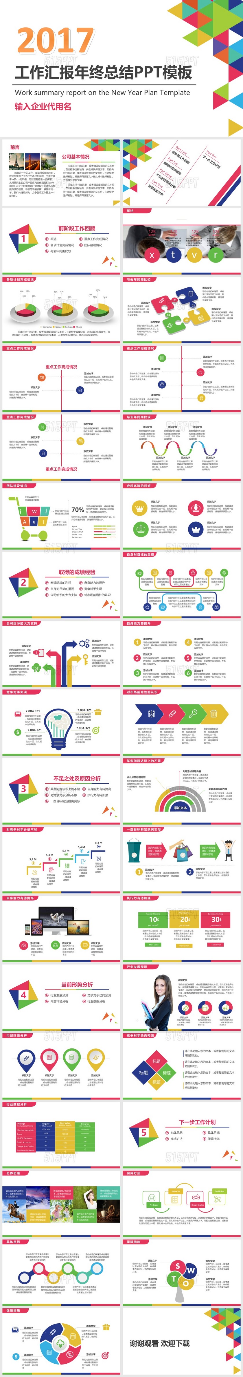 工作汇报年终总结PPT模板