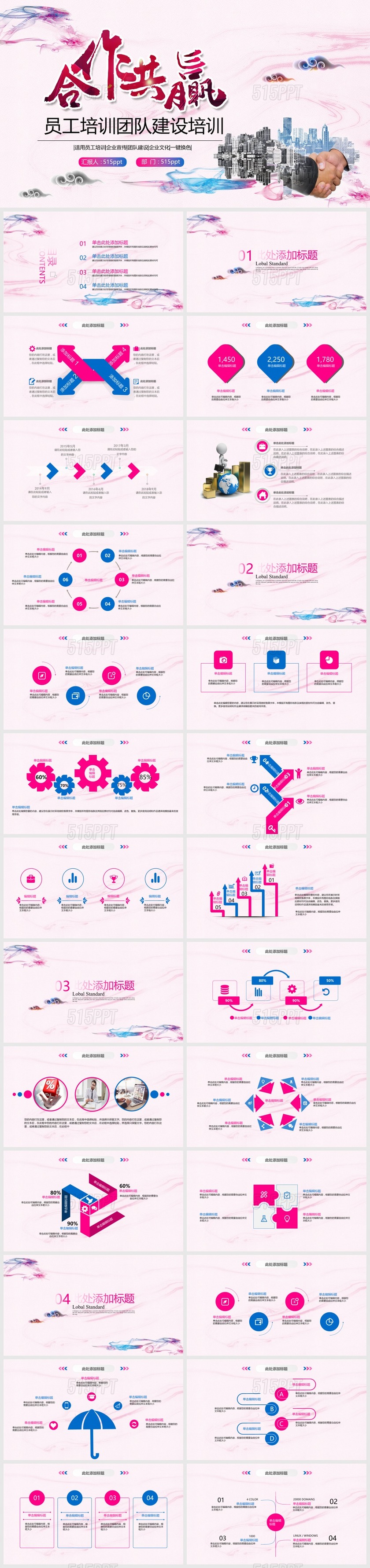 合作共赢员工培训团队建设培训PPT模板