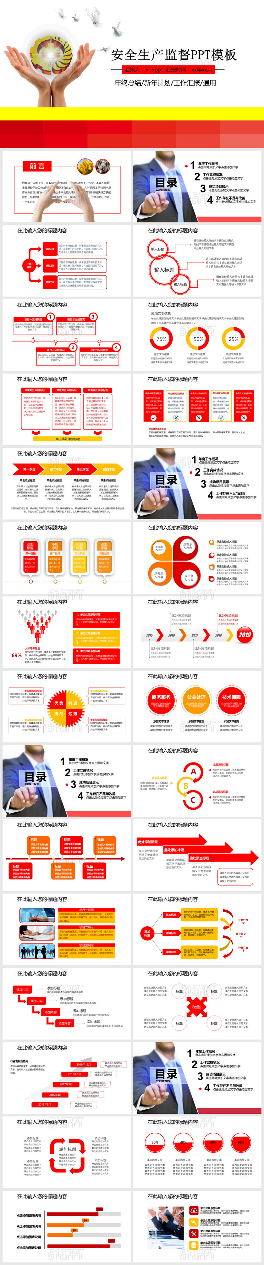安全生产监督年终总结新年计划工作汇报通用PPT模板