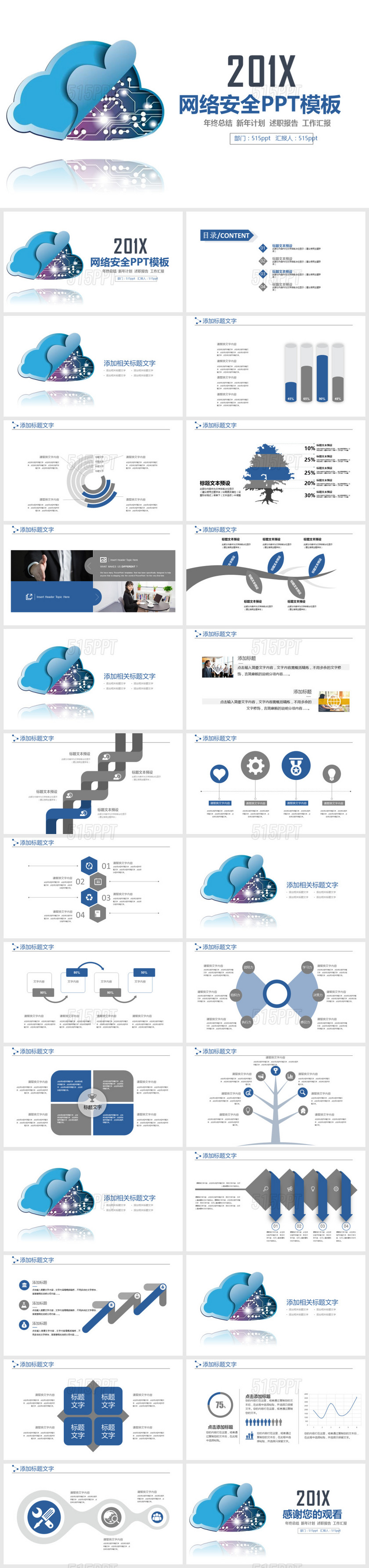 201X网络安全述职报告工作汇报年终总结新计划PPT模版