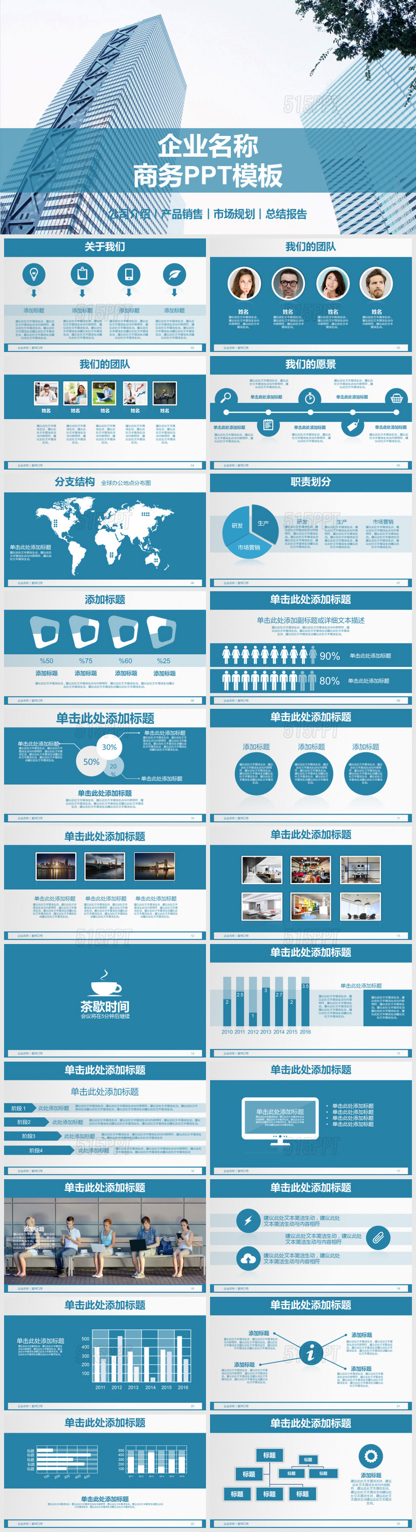 公司介绍产品销售市场规划总结报告PPT模版