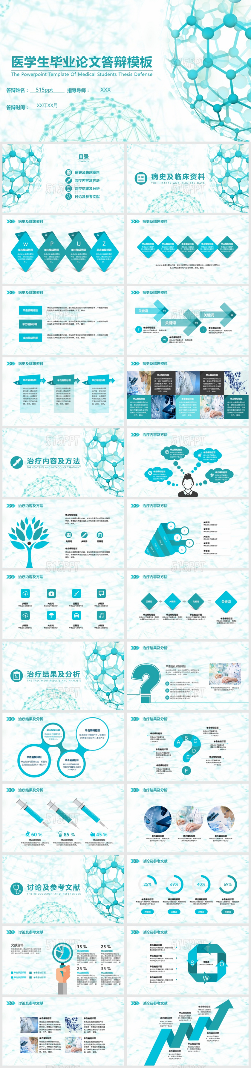 医学生毕业论文答辩PPT模板