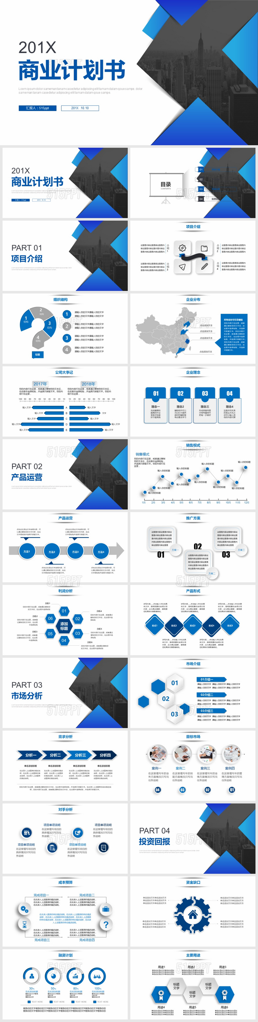 201X商业计划书PPT模版
