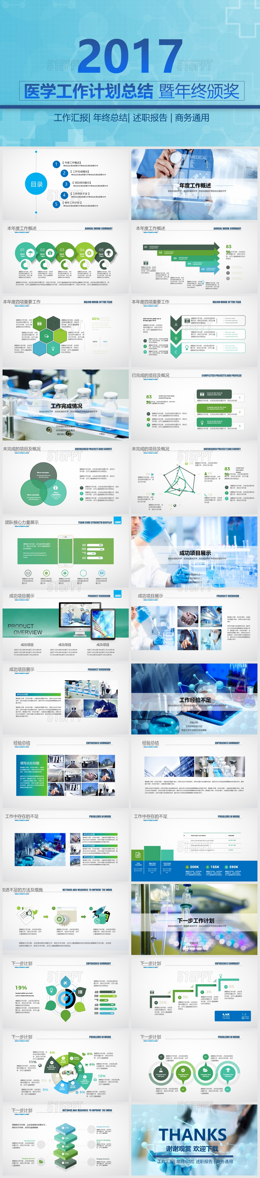 医学工作计划总结暨年终颁奖PPT模板