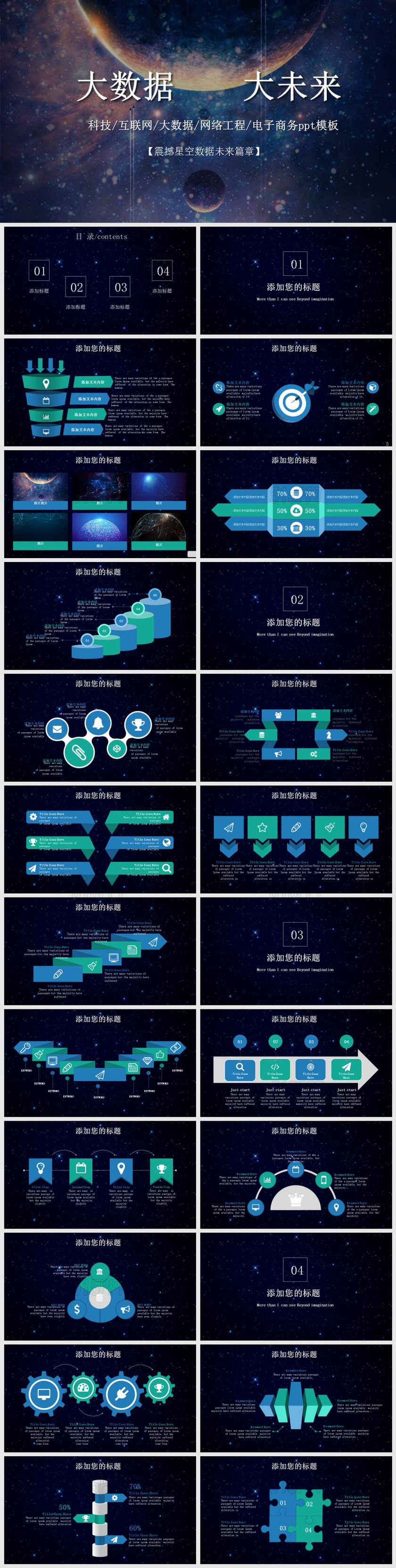 大数据大未来 科技互联网大数据网络工程电子商务PPT模板