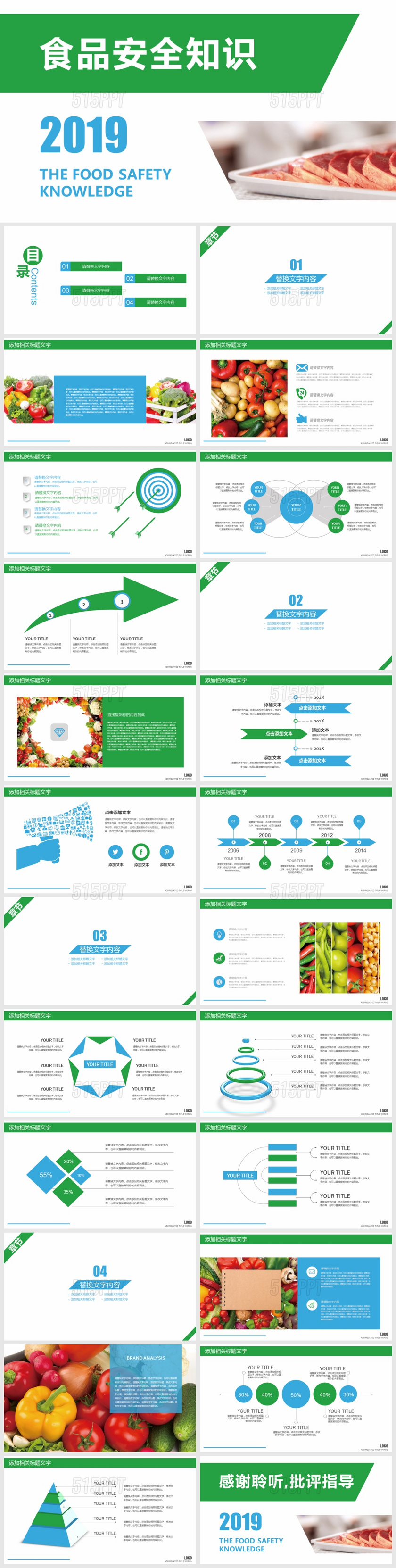 食品安全知识PPT模板