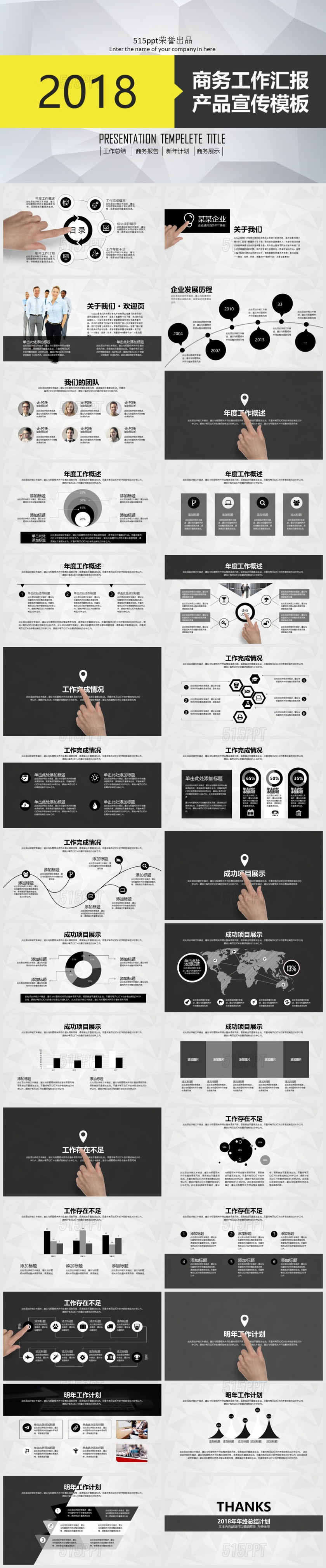 2018商务工作汇报产品宣传新年计划商务展示PPT模版