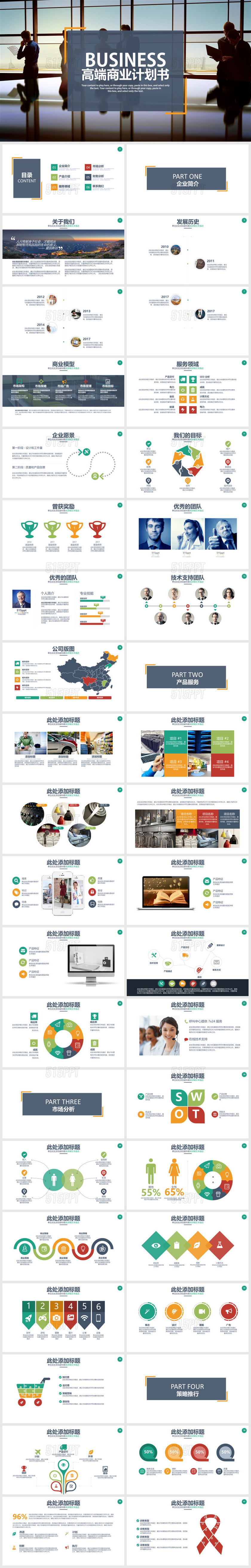 商务产品运营公司介绍商业计划书PPT模板