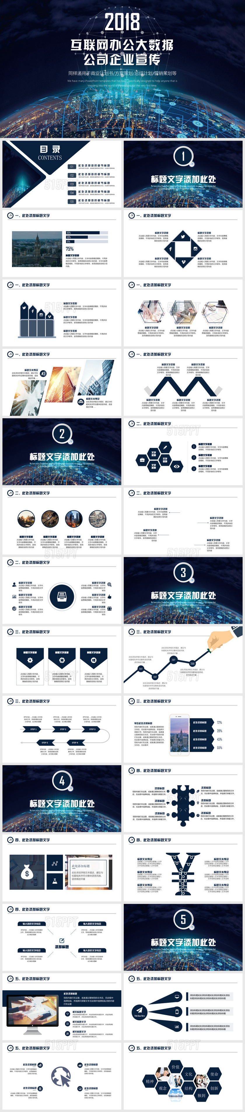 2019互联网公司科技大数据公司企业宣传PPT模板