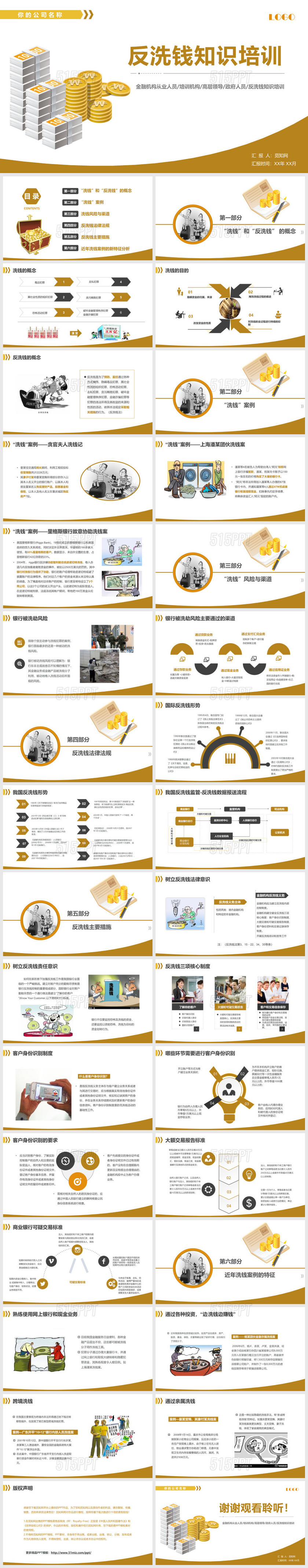 金色反洗钱基础知识培训金融理财投资知识培训商务动态PPT模板反洗钱一