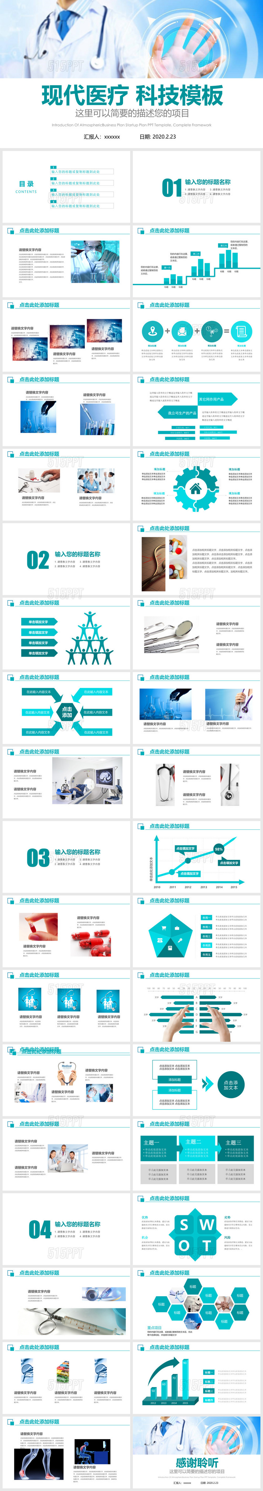 医疗医学行业工作汇报计划PPT模板